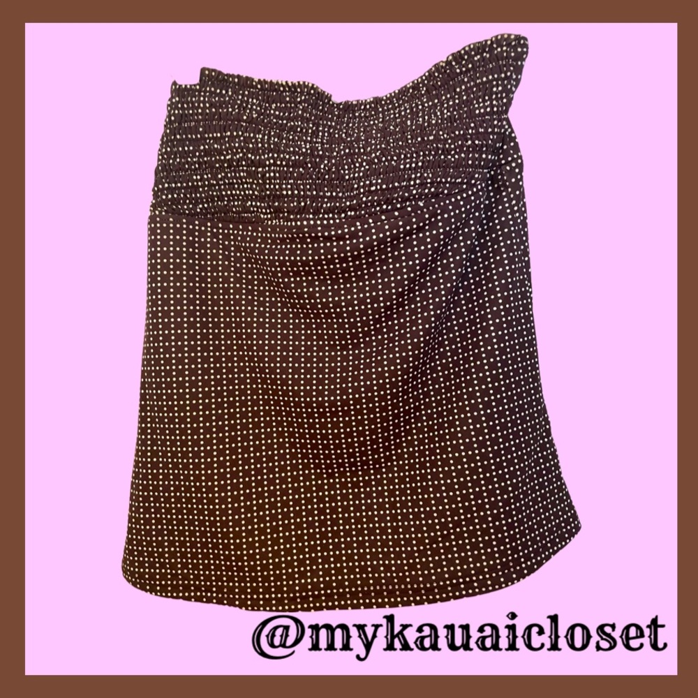 🌺Strapless brown and white tankini top